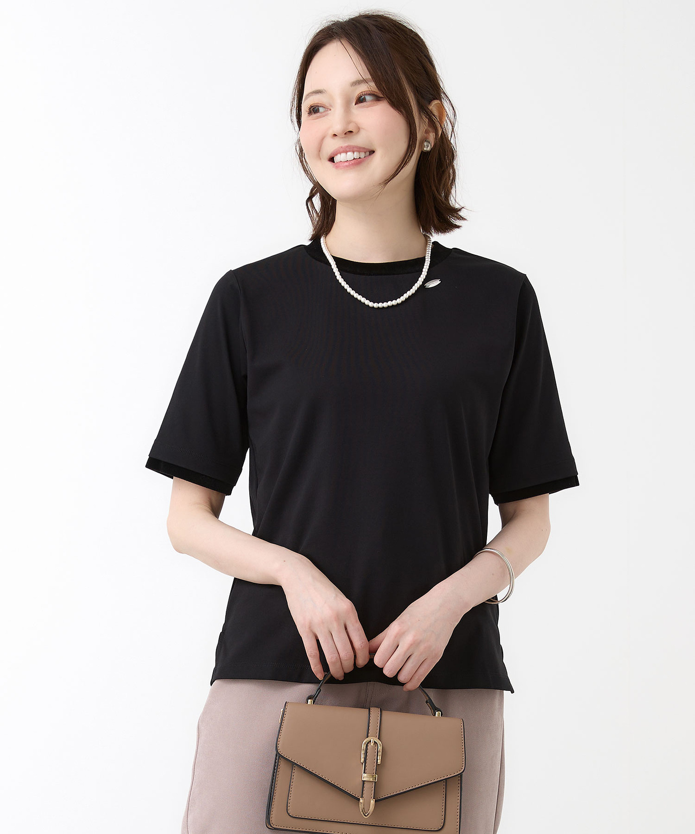 レディース ベロア配色 Tシャツ通販 [0202-65250] - クロコダイル